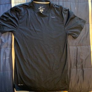 Navy Nike dri-fit striped tee